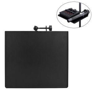 Tillbehör Portable Metal Sound Card Tray Live Mic Stand Placement Metal Tray Live Stand Fit For Live Tripode Bracket Accessories