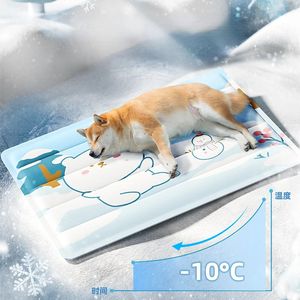 Summer Dog Gel Bed Thick Mat for Dogs Pet Sofa with Pillow for Small Medium Large Dogs Cats Cooling Dog Ice Pad Pet Supplies 240415