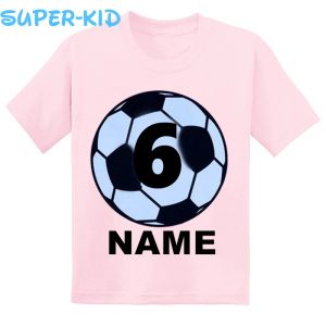 T-shirts Soccer Ball Birthday Shirts For Boys or Girls 4th 5th Personalized Soccer Jersey Shirt For Kid Sports Birthday Shirt, DGKT501