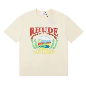 24SS Rhude Men Tirina shorts de alta qualidade Moda de designer de manga curta Europa America Homens Mulheres redondas Tshirts de pescoço e tamanho curto dos EUA S-XL2ZH2