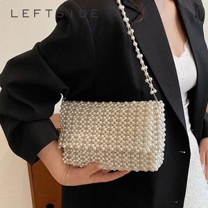 Leftside Small Pu Leather Leather Bag for Women 2024 FI Corean Fi Trend Trend Handbags Onderives and Poundes Lady Loster Bag T0C8#