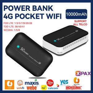 Routers Unlocked 4G Mobile WiFi Hotspot TypeC 10000 mAh Power Bank 150Mbps 4G LTE Cat4 Portable MiFi Router With Sim Card Slot