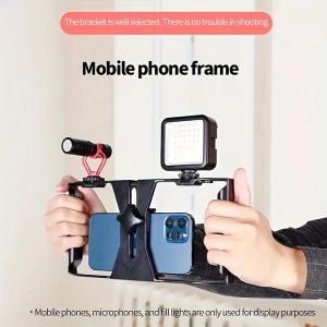 Fästen Hjälp handhållen stabilisator kamera konsolt telefon bur rörelse ram stativ stativ för iPhone -video och fotografering vlog vlog