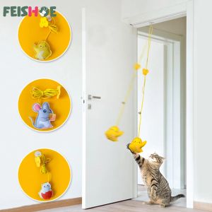 Toys Interactive Cat Toy Hanging Simulation Cat Toy Funny Selfhey Interactive Toy for Kitten Playing Teaser Wand Toy Cat Supplies