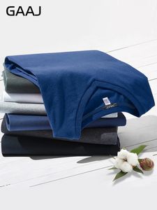 Gaaj 100 Cotton semplice maglietta da camicie a maniche per collo man maniche corte maglietta di marca estate top top top tunta navy solido blu bianco grigio 240419 240419