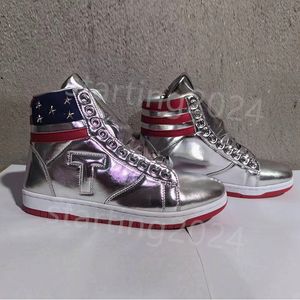 2024 T Trump Basketball Casual Schuhe Die Never Surrender High-Tops Designer 1 Ts Gold Custom Men Outdoor Sneakers Komfort Sport trendiger Schnüre im Freien große Größe US 13 T22