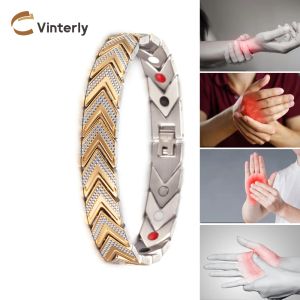 Strands Bracciale di bracciale magnetico Vinterly Energy For Women Men Chain Link Bracciale in acciaio inossidabile Bracciale Femme Health Germanio gioielli