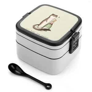 Le stoviglie vanno le scatole da pranzo da pranzo da campeggio studentesche Weasel Bento Box Weasels Stoat Stoats