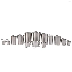 Bardak Saucers Paslanmaz Çelik S Cam İçme Gemisi Kırılmaz Metal Atıcılar Viski Tekila Likör Tumblers