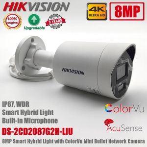 レンズオリジナルHikVision DS2CD2087G2HLIU 8MP 4Kカラーバウアックセンス固定ミニ弾丸ネットワークカメラ付きスマートハイブリッドライト