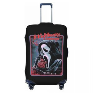 Tillbehör Halloween Horror Film Scream Bagage Cover Elastic Sidney Prescott Ghost Face Travel resväska Skyddsskydd passar 1832 tum