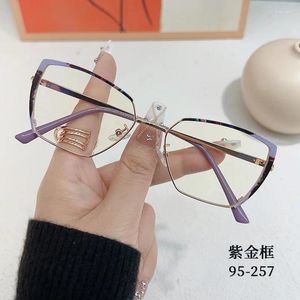 Sunglasses Retro Trendy Metal Frame Anti Blue Light Glasses For Women And Men Ultra Optical Eye Protection Goggle Flat Lens
