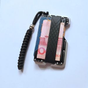 Holders Aluminum Card Case Carbon fiber Pattern Genuine Leather Mini Wallet Men Women Metal RFID Blocking Credit ID Bank Card Holders