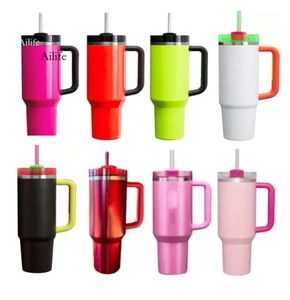 Skepp från USA Neon White Limited Edition Mugs H2.0 Winter Pink Cosmo co-branded Flamingo Gift 40oz Target Red Cups Car Tumblers Water Bottles GG0422