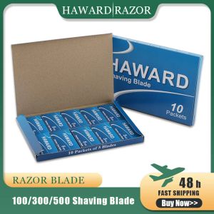 Blades Haward Double Edge de barbear lâmina 100/300/500 peças lâmina de barbear de segurança para remoção de cabelo aço inoxidável importado muito nítido
