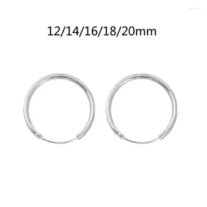 Hoop -Ohrringe Einfache ethnische 925 Sterling Silver Sleepers Round Thin Circle Hinged Jewelry Decor Charms Charms