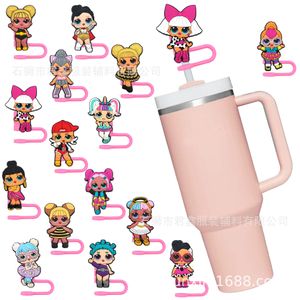 14COLORS MENINAS PRINCESS ELF SILICONE STRAW TOPPERS ACESSÓRIOS COBRA CABELOS DE CANTADOS REUSIÁRIOS PROVA DO BROÇO DO PODO DO POL