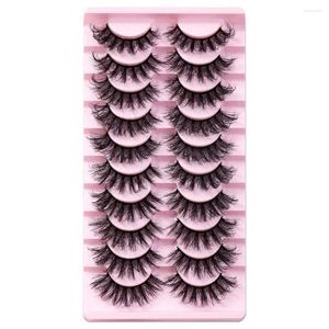 Falsche Wimpern 10pairs DD Curl Wimpern wiederverwendbares russisches Volumen 3D Nerzhaar Super -Erweiterungen gefälschtes Make -up -Werkzeug