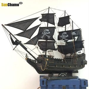 Black Pearl Home Wooden SailBoat Model Decor Nice Nautical Souvenir Gift Vintage Decoration Sailing Boat Kits Europe Decora 240408