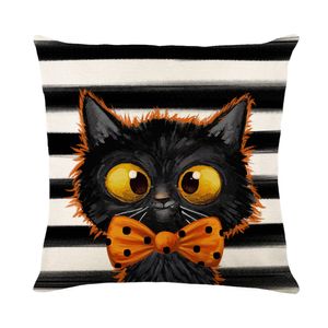 American Halloween Pillow Case Linen Cushion Cover Decorative Home Pillow Covers Cotton Linen 18x18 Inch Witch Hat Square Pillowcase Decor Men Women Sofa Couch Bed