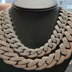 20 mm Gold pesante Miami Prong Full Iced Out Rhinestones Paved Hip Hop Cuban Chain Bling Rapper Collane per uomini Gioielli