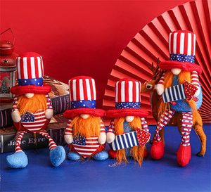파티 용품 미국 얼굴이없는 애국 독립 기념일 난쟁이 인형 장식품 7 월 4 일 홈 데스크톱 장식 아이 장난감 DF355