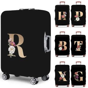 Accessories 26 Initials AZ Letter Flower Luggage Protective Cover for 18 ~32 Inch Durable For Travel Luggage Cover Case Fashion Accessories