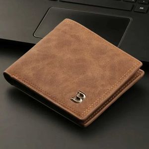 Money Clips Hot Selling Leather Wallet Top Men Coin Bag Minimalist Thin Purse Card Pack Purse Business Short Wallet for Men 2024 New Fashion Y240422