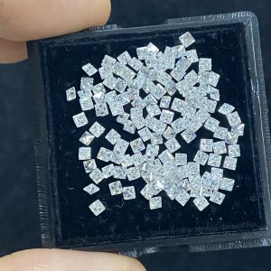 Değerli taşlar meisidian 2x2mm prenses kesim vvs gevşek moissanit elmas pirce yüzük yapmak için karat başına