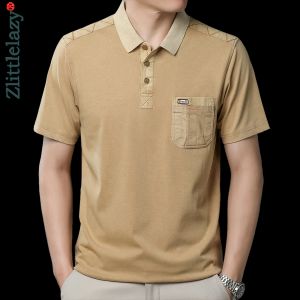 Shirts 2023 neue Marke Mode Baumwolle große Pocket Mens Kleidung Polo -Hemden für Männer Hemd Kurzarm Tops T -Shirt Herren Kleidung 428
