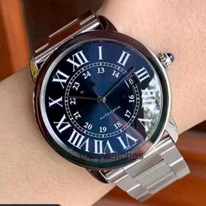 Comando orologi automatici Carrtier London Solo Blue Plate 42 Garge Mechanical Watch Mens WSRN0023