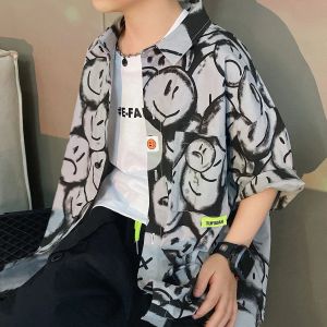 T-Shirts Korean Mode Big Boys Shirt Neue klassische Druckkinder Kurzarm Shirts Kinder Baumwolle Kleidung Baby Jungen Girl Blusen Tops