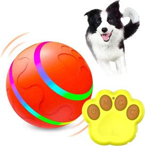 Управляйте Smart Electric Dog Toy Ball со светодиодным вспышкой, домашние кошки/собаки интерактивные игрушки с дистанционным управлением USB.