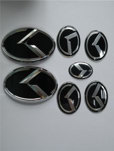 4pcs set 3D rosso nero k logo badge per kia new forte yd k3 2014 2015 frontrearsteeing rotell cover sticker8775265