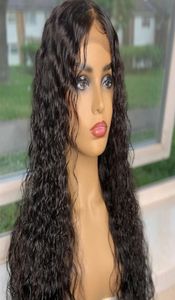 Água ondulada de seda de seda perucas de seda sem glua de seda de renda frontal renda frontal Human Human Wig Water Wave With Baby Hair5502104