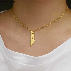 Pendant Necklaces Love Heart Israel Map City Country Jerusalem Chain Pendant Necklace Area Outline Israel Hometown Continent Peace JewelryL242313