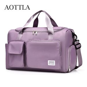 Bags AOTTLA Travel Bag Luggage Handbag Women's Shoulder Bag Large Capacity Men's Waterproof Nylon Sports Gym Bag Ladies Crossbody Bag