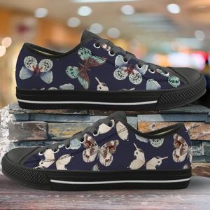 Casual Shoes Gradient Butterfly Custom Personlig låg topp Canvas Girls All-Match Breattable Lace Up Sneakers Plus Size