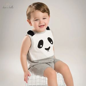 Dave Bella Baby Romper Boy Panda Print Bodysuit born Kids Costume Spring Summer Clothes Toddler Onesie Jumpsuit DB2223370 240416