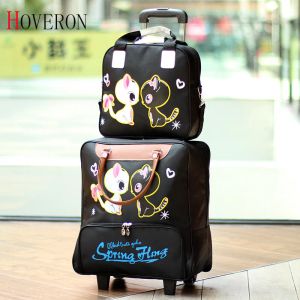 Luggage Fashion Women Trolley Luggage Rolling Suitcase Travel Hand Tie Rod Suit Casual Rolling Case Travel Bag Wheels Luggage Suitcase