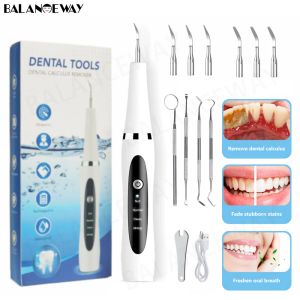 Cleaners Ultrasonic Dental Tartar Scaler Plaque Stain Remover Rechargeable Teeth Stone Calculus Cleaner Whitening Household with LED