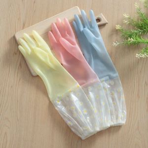 Gloves Silicone Thick Durable Waterproof Dishwashing Gloves Cleaning Gloves Household Scrubber Kitchen Clean Tool