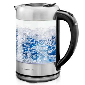 Bolli di vetro elettrico bollitore di acqua calda da 1,7 litri di vetro borosilicato a led blu