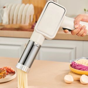 Macher Handheld Electric Pasta Maker mit 5 verstellbaren Formen tragbarer drahtloser Nudelhersteller automatisch Teig Press Machine Küchenwerkzeug