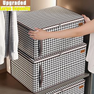 Bags 5PCS Quilt Storage Bag Large Capacity Quilt Bag Home Wardrobe Clothing Organising Box Thousand Bird Grid Dust Packing Moving Bag