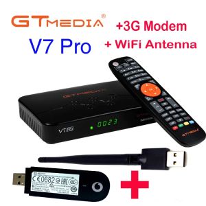 Empfänger 20pcs/Lot GTMedia V7 Pro Combo DVBT2 DVBS2 Satellitenempfänger H.265 Powervu Biss Key CCAM Newam YouTube USB WiFi 1080p V7 Plus