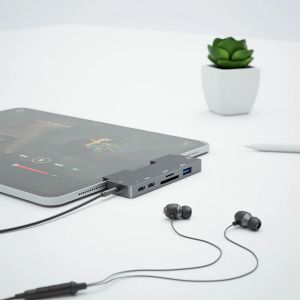 Hubs USB C HUB USB3.1 HUB PD Şarj TF/SD Kart Okuyucu HDMI Kulaklık Jakı Typec Veriler İPad Pro MacBook Air Typec Hub