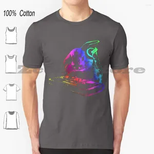 Mäns T -skjortor -Cool rolig DJ djur T -shirt Bomullsmän Kvinnor Personlig mönster Neonhusfärg
