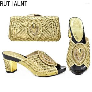 Dress Shoes Italian Ladies And Bags To Match Set Decorated With Rhinestone Plus Size Women Heel Bag In Italy