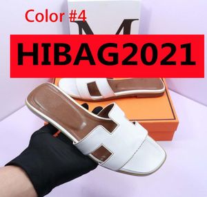 2022 Net Red H Slippers Female Summer Flat New Fashion Outside Leather H Sandals韓国語バージョンのビーチ観光ワードSlippers3481522